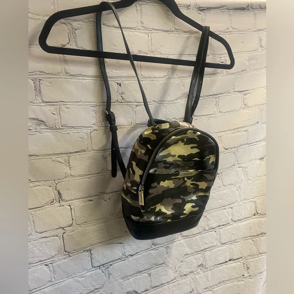Kenneth Cole Reaction Women’s Trooper Faux‎ Leather Metallic Camo Mini Backpack
